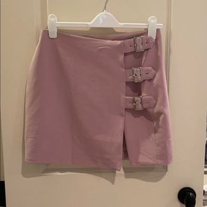 NBD Womens Delaney Buckle Lilac High Waist Skirt